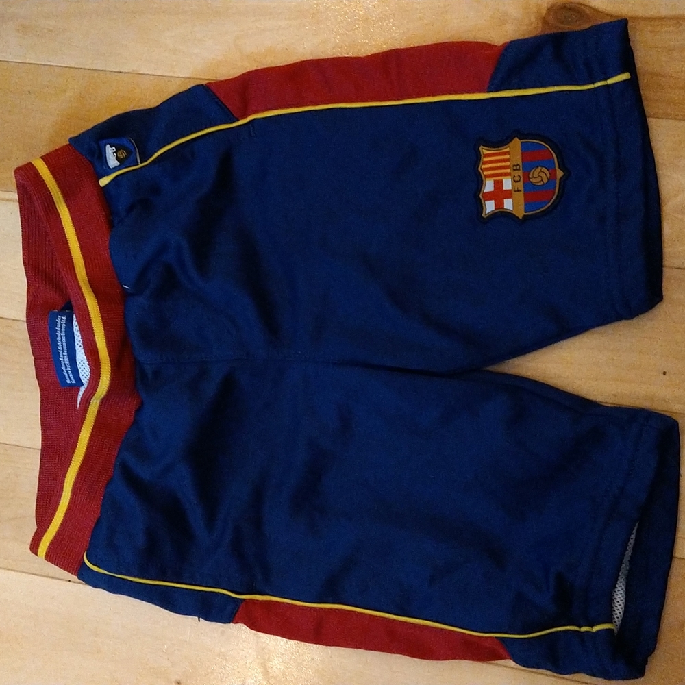 3/25$3T FC Barcelona sport shorts football club soccer ⚽ baby daddy bonding time